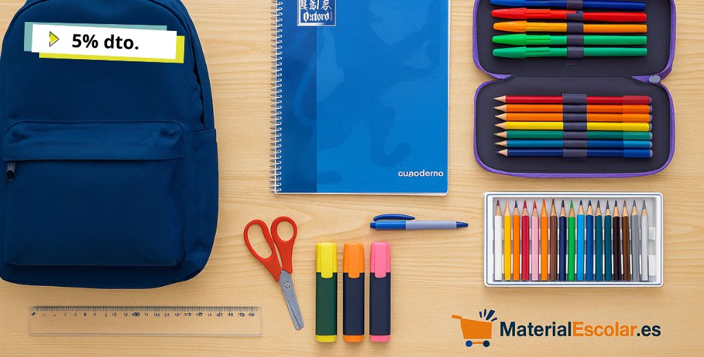 Material Escolar es una plataforma de venta de productos de papelería y oficina con precios mínimos garantizados y ofrece un descuento especial para los seguidores de Mamá tiene un Plan.