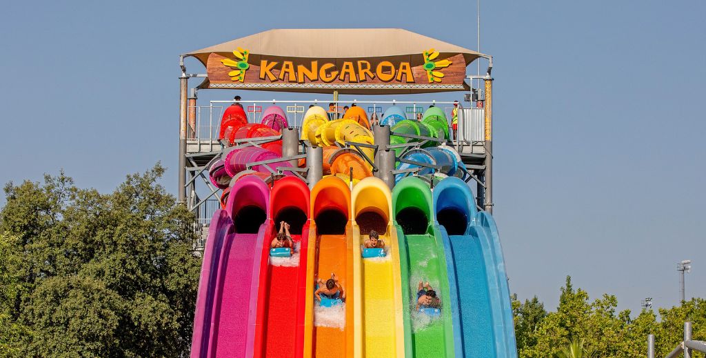 Kangaroa en el parque acuático Aquopolis de Villanueva de la Cañada en Madrid.