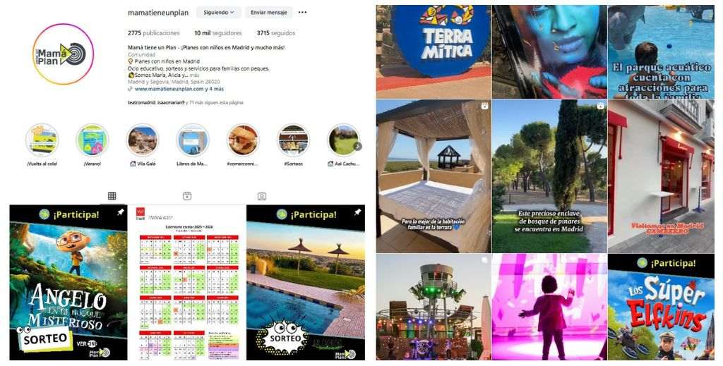 Sorteos de Mamá tiene un Plan en Instagram, nuestro perfil con más de 10.000 seguidores