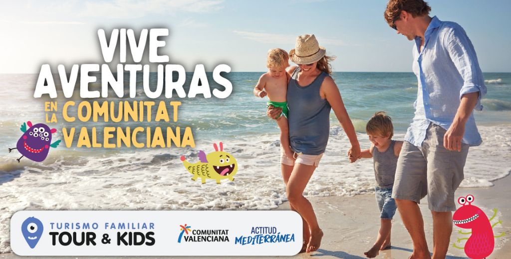 Imagen de la campaña de verano 2026 de Tour & Kids, sello turístico de calidad de la Comunitat Valenciana.