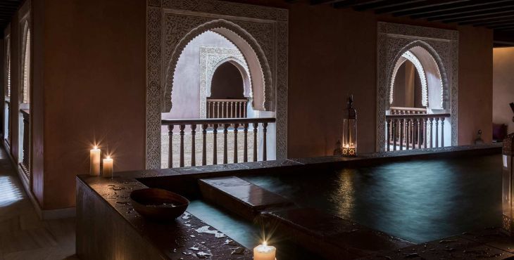 Vista de los baños del Hammam Al Ándalus, en Málaga