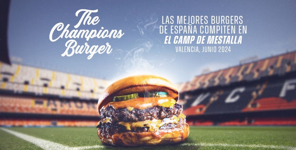 Cartel de The Champions Burger Valencia - Mamá Tiene un Plan.