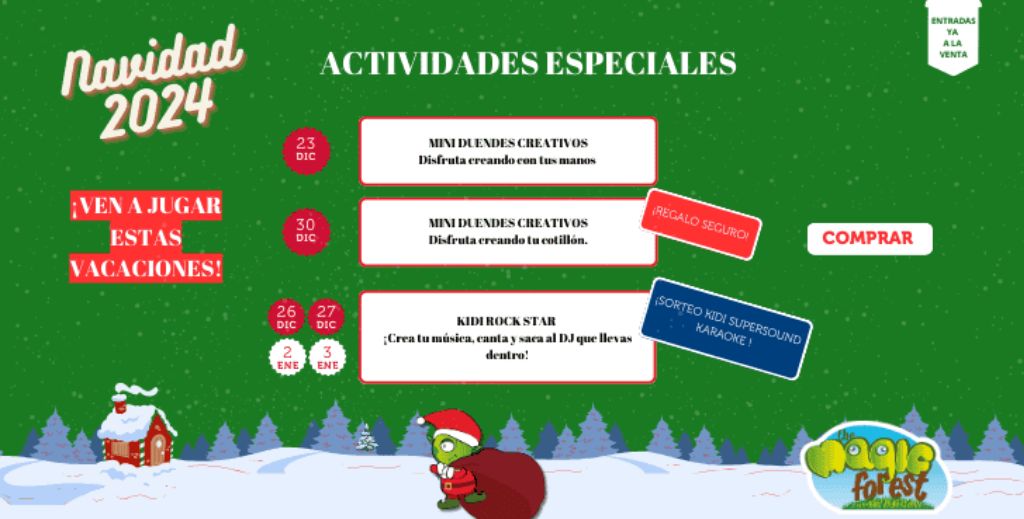 Días especiales en Navidad en The MAgic Forest, el parque de ocio infantil de Kinépolis