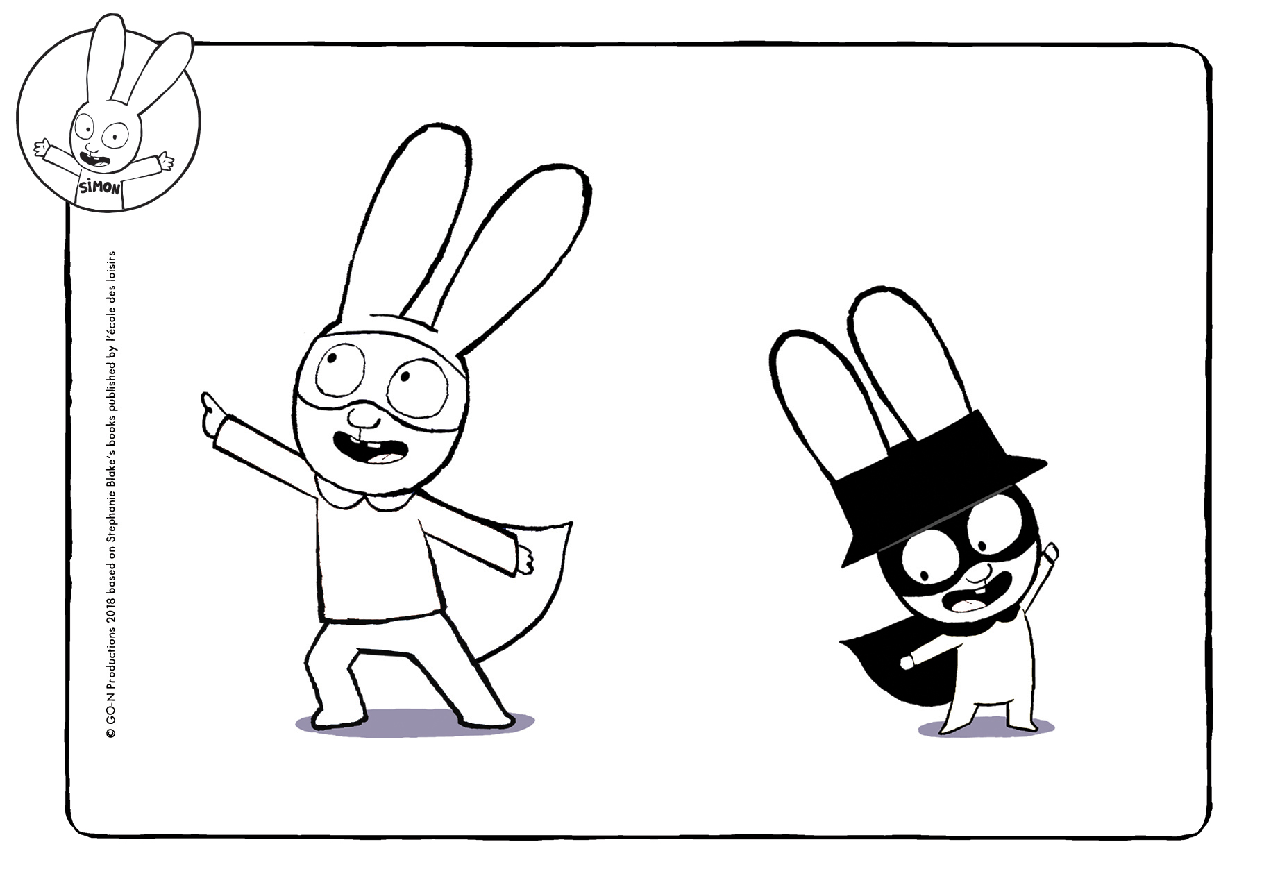 Simon2 Colouring SuperrabbitCaptainRabbit