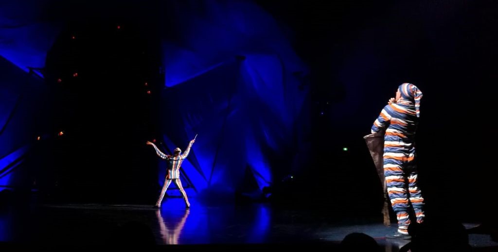 Escena de Kooza, de Cirque du Soleil - Mamá Tiene un Plan.