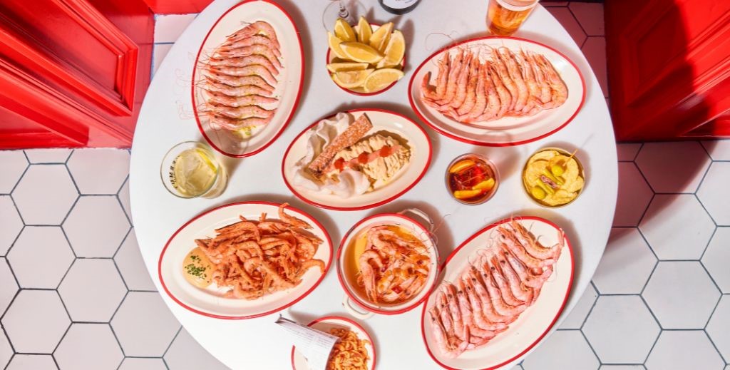 Bodegón de gambas, la estrella de la carta en Gamberro Taberna Canalla - Mamá Tiene un Plan.
