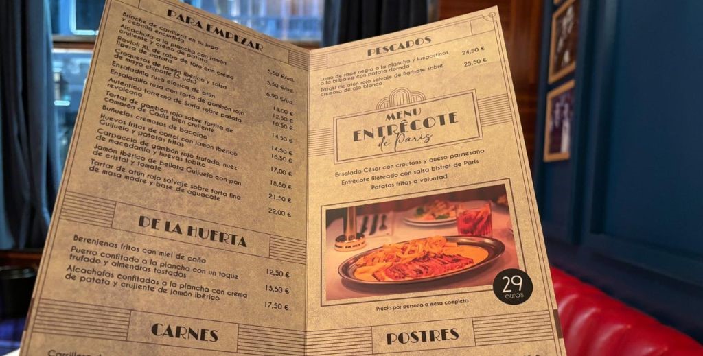 Carta del restaurante Museo Chicote - Mamá Tiene un Plan.