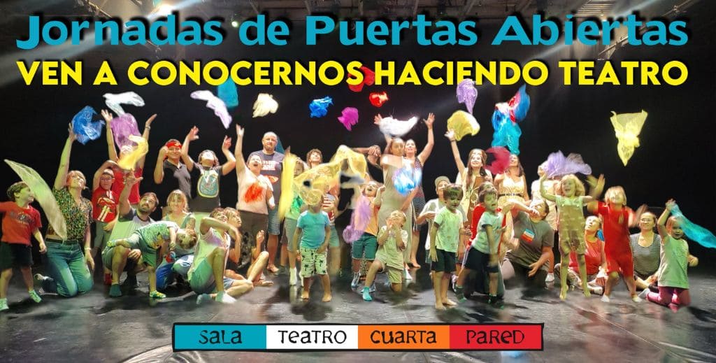 Jornada de Puertas Abiertas en la Sala Cuarta Pared de Madrid para todas las edades.