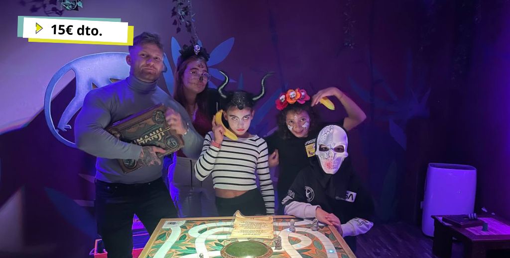 Escape room Aventurico Madrid con descuento de 15€ con el código MAMATIENEUNPLAN15