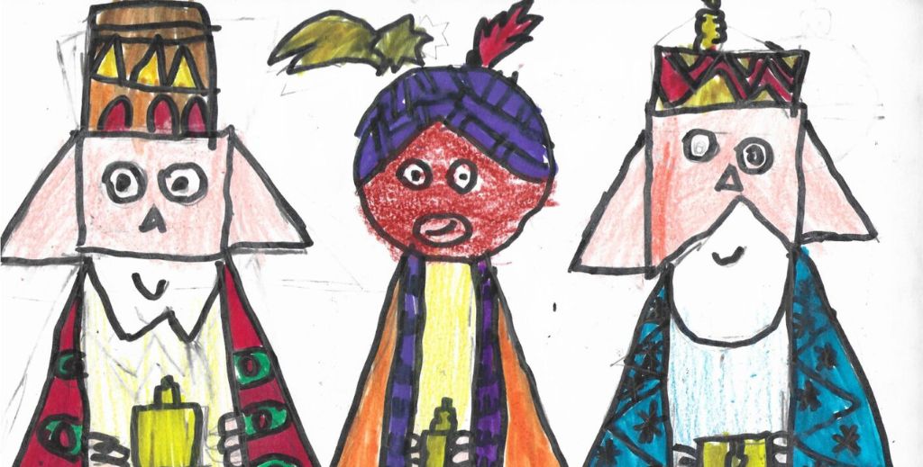 Uno de los dibujos premiados en la segunda edición del concurso escolar de dibujo para el diseño de iluminación navideña organizado por el Ayuntamiento de Madrid. | 'Navidad' de Pablo Soriano Moreno, del Colegio Nuestra Señora del Buen Consejo.