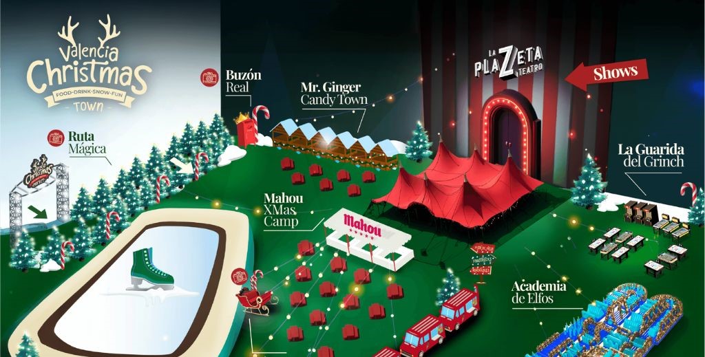 Plano de Valencia Christmas Market - Mamá Tiene un Plan.