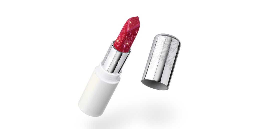 Kiko Milano maquillaje Navidad,, Snow-Kissed Holiday Sparkly Peaks Lipstick.