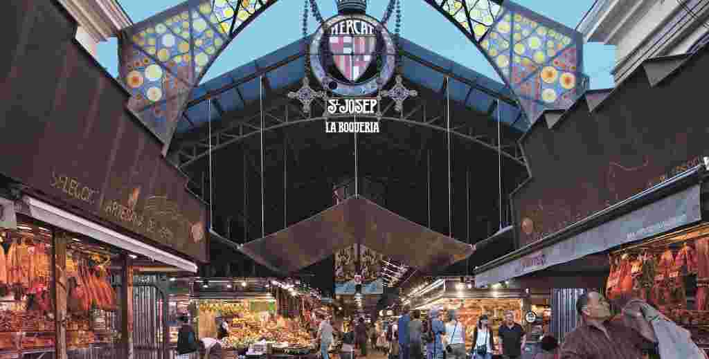 Entrada del Mercado de la Boquería en Barcelona - Mamá tiene un Plan.