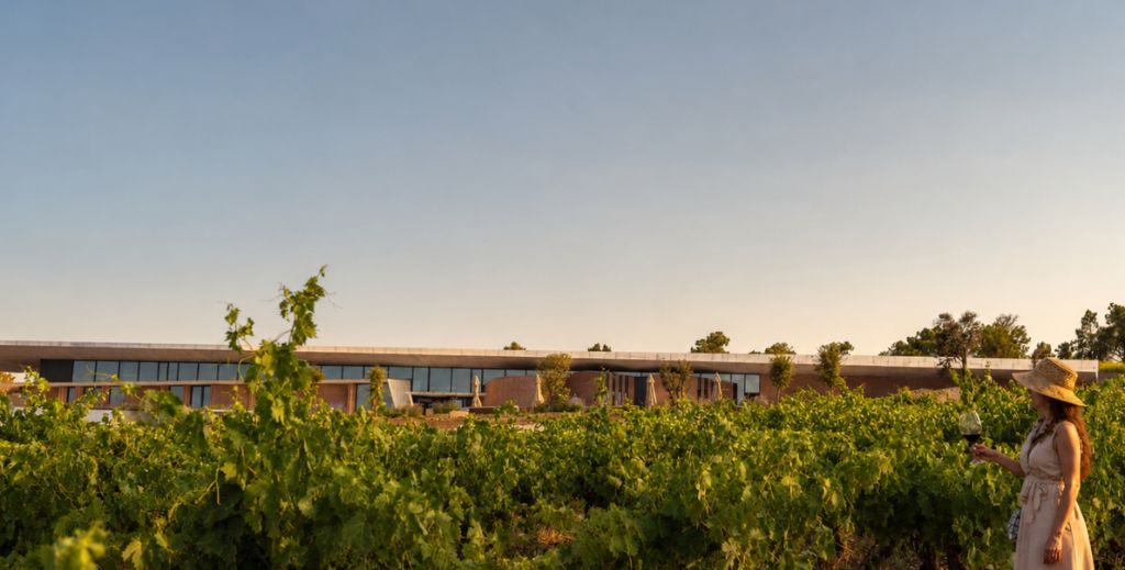 Ribera del Duero vs. Rioja: la experiencia enoturística perfecta en familia y a solo 2 horas de Madrid 5 Viñedos centenarios en Bodegas La Horra con el nuevo proyecto de edificio sostenible al fondo - Mamá tiene un Plan.