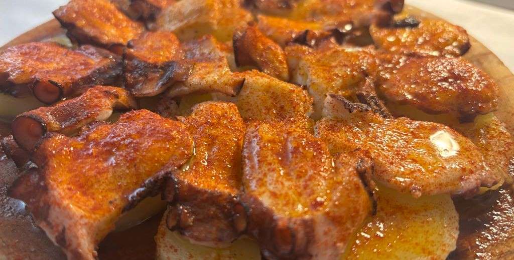 Pulpo a la gallega en el restaurante El Mirador de Castilla.