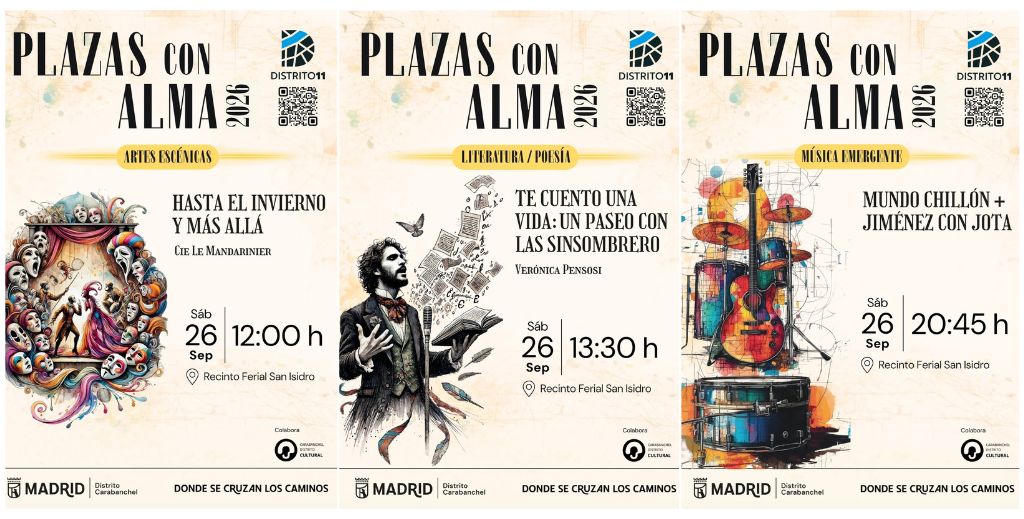 Actividades para el 26 de septiembre de 2026 en Plazas con Alma - Carabanchel.
